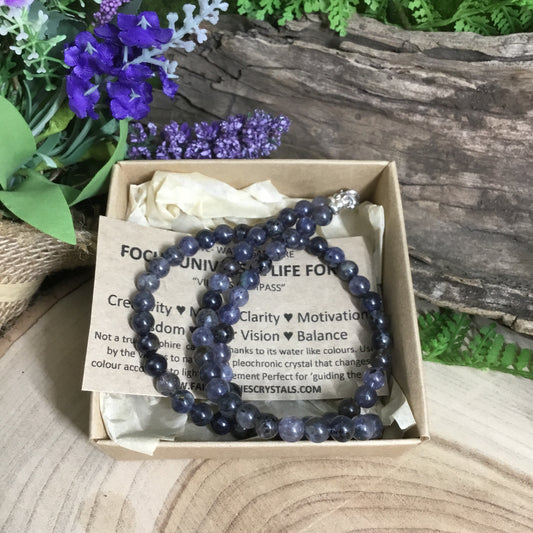 Iolite - water sapphire Necklace  wearable energy - spiritual guidance