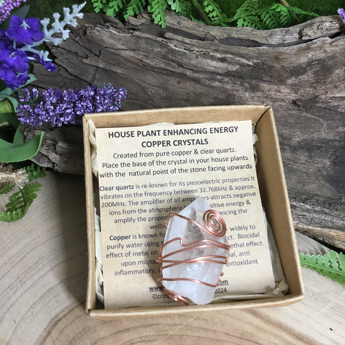 Electroculture - copper & Quartz  house plant energy enhancer