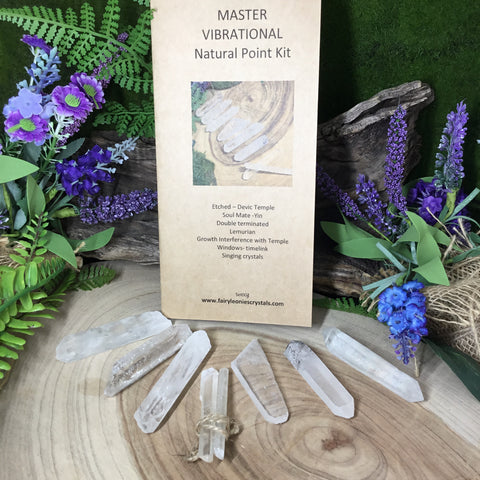 Master vibrational NATURAL RAW formational Quartz crystal point set advanced crystal wellbeing