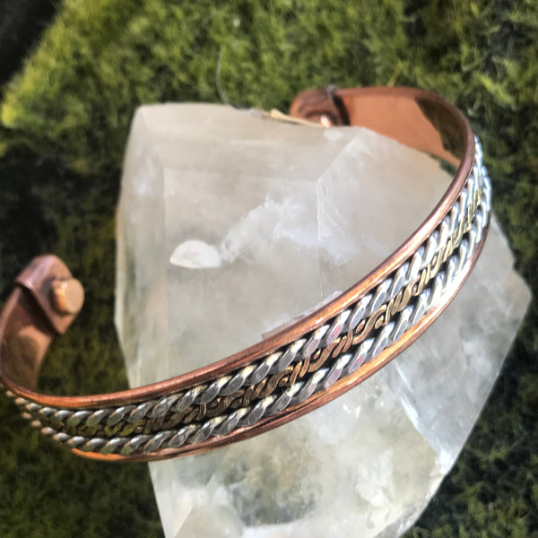 Copper Bracelet1cm width Celtic, elephant or basket weave