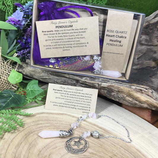 Rose Quartz - heart chakra healing  pendulum