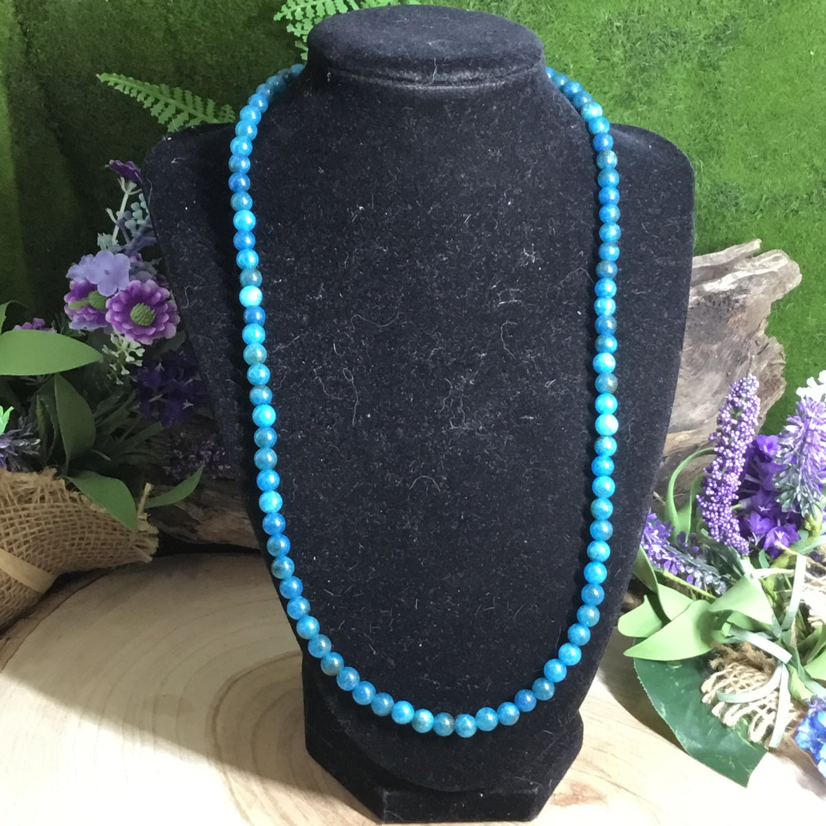 Blue Apatite  Necklace  wearable energy courage and communication