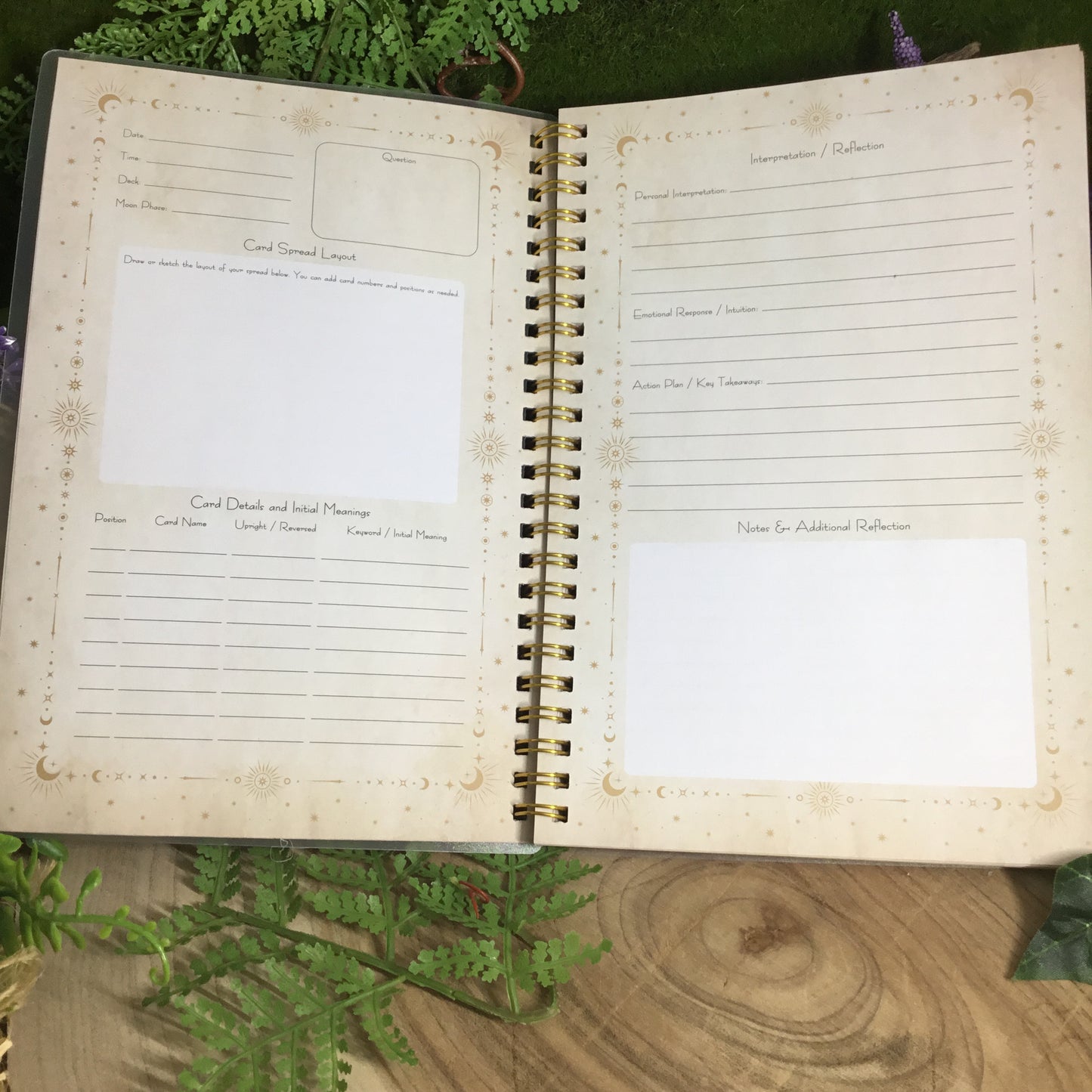 Tarot and oracle card journal workbook