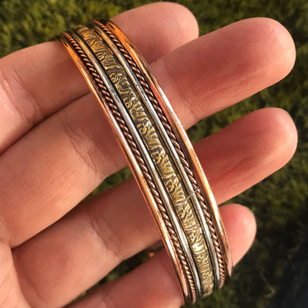 Copper Bracelet1cm width Celtic, elephant or basket weave