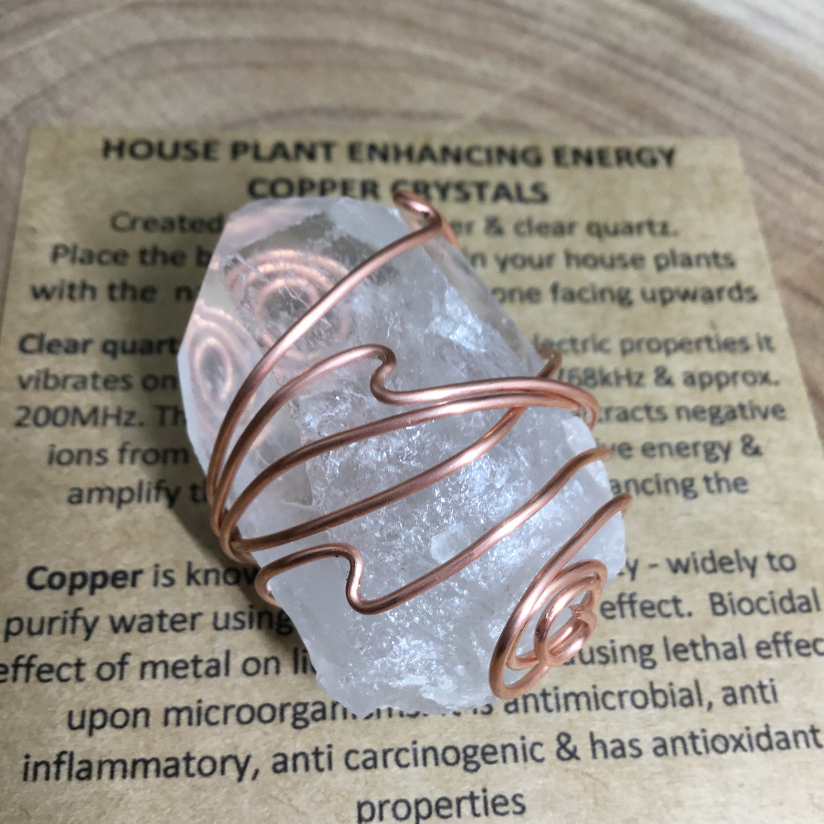 Electroculture - copper & Quartz  house plant energy enhancer