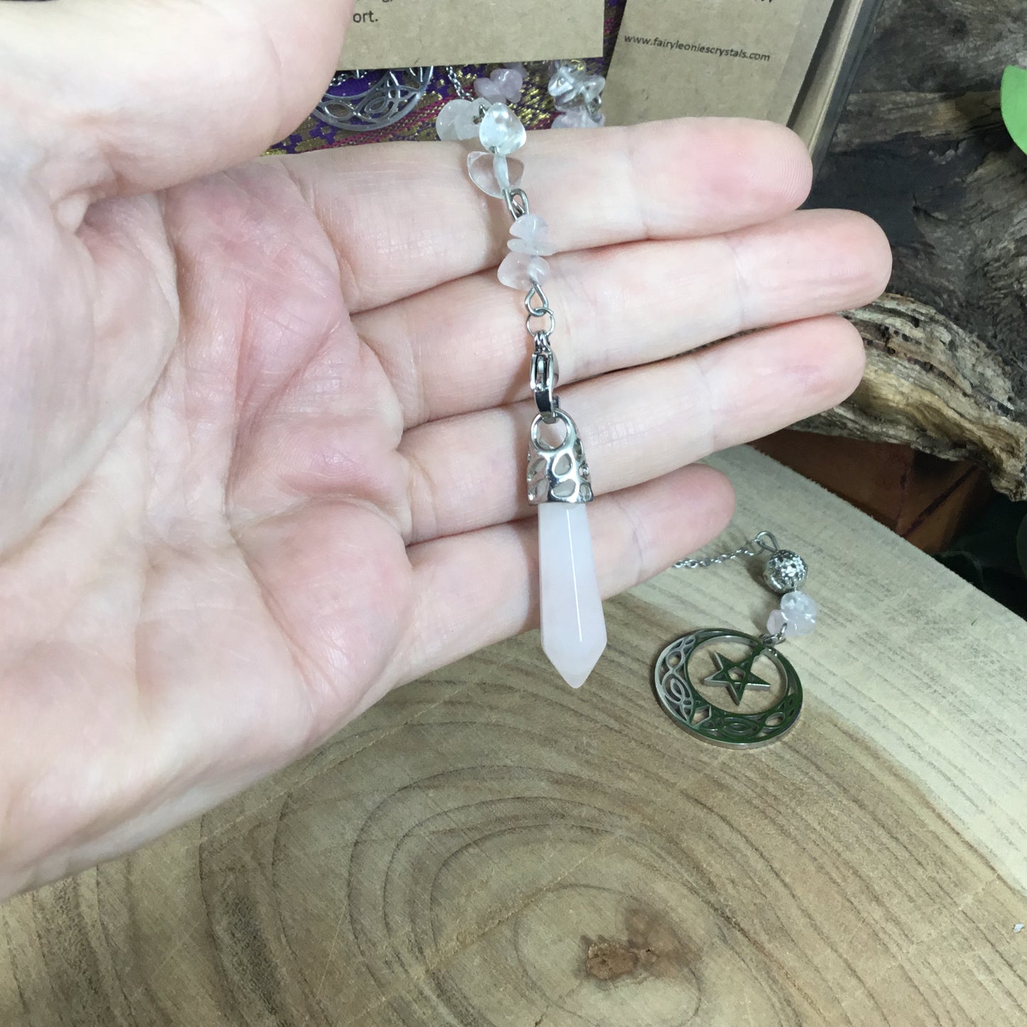 Rose Quartz - heart chakra healing  pendulum