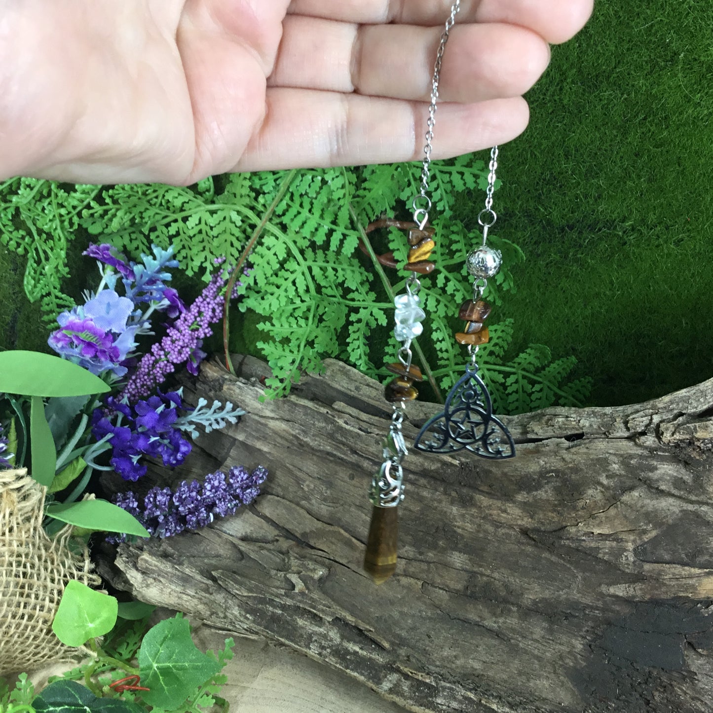 Tiger eye good luck & decision making  pendulum