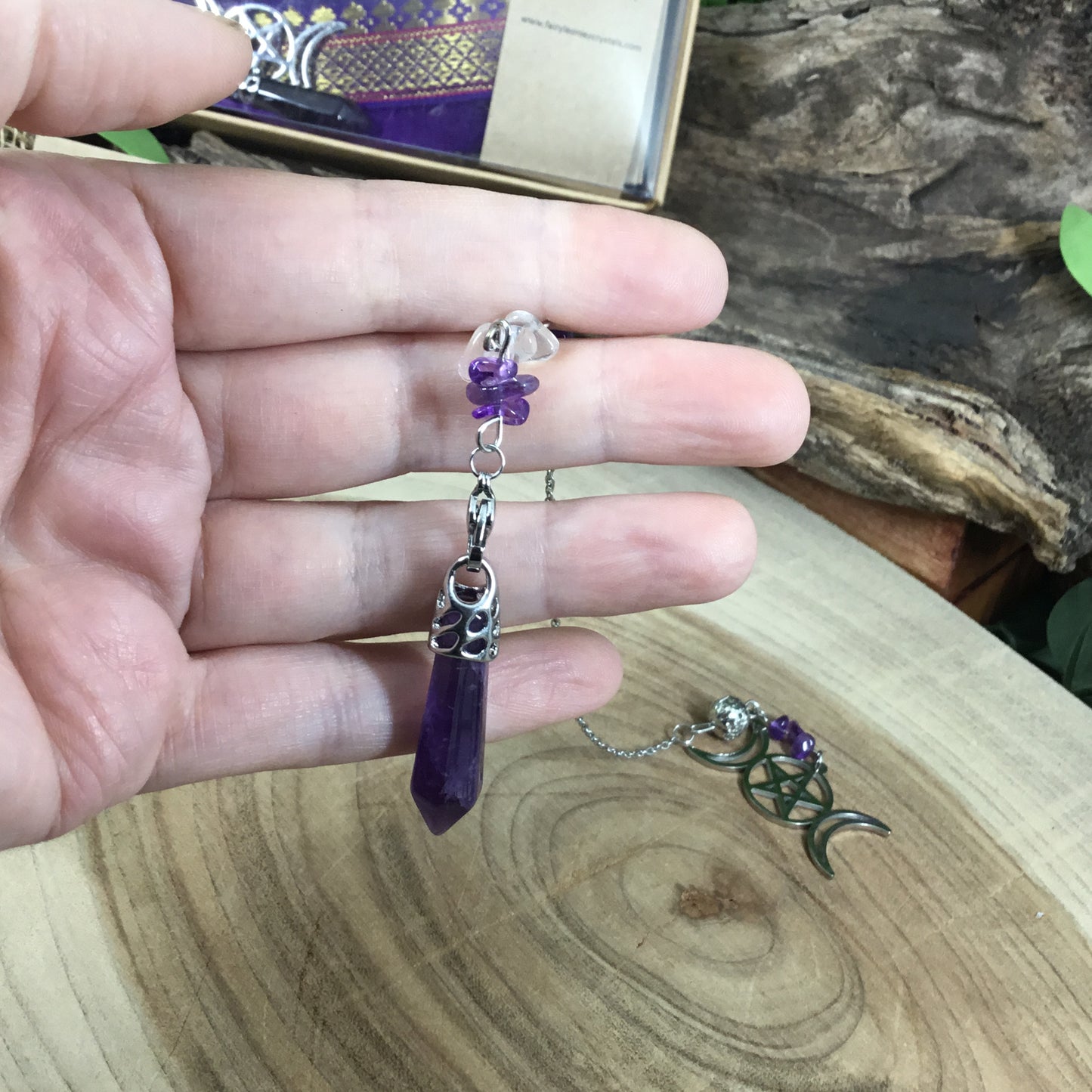 Amethyst aura cleanser heal & de-stress  pendulum