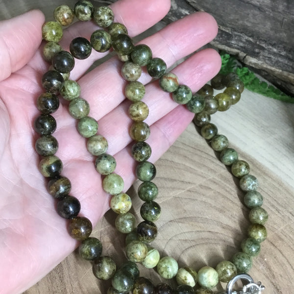 Green Garnet  Necklace  wearable energy- regeneration and growth