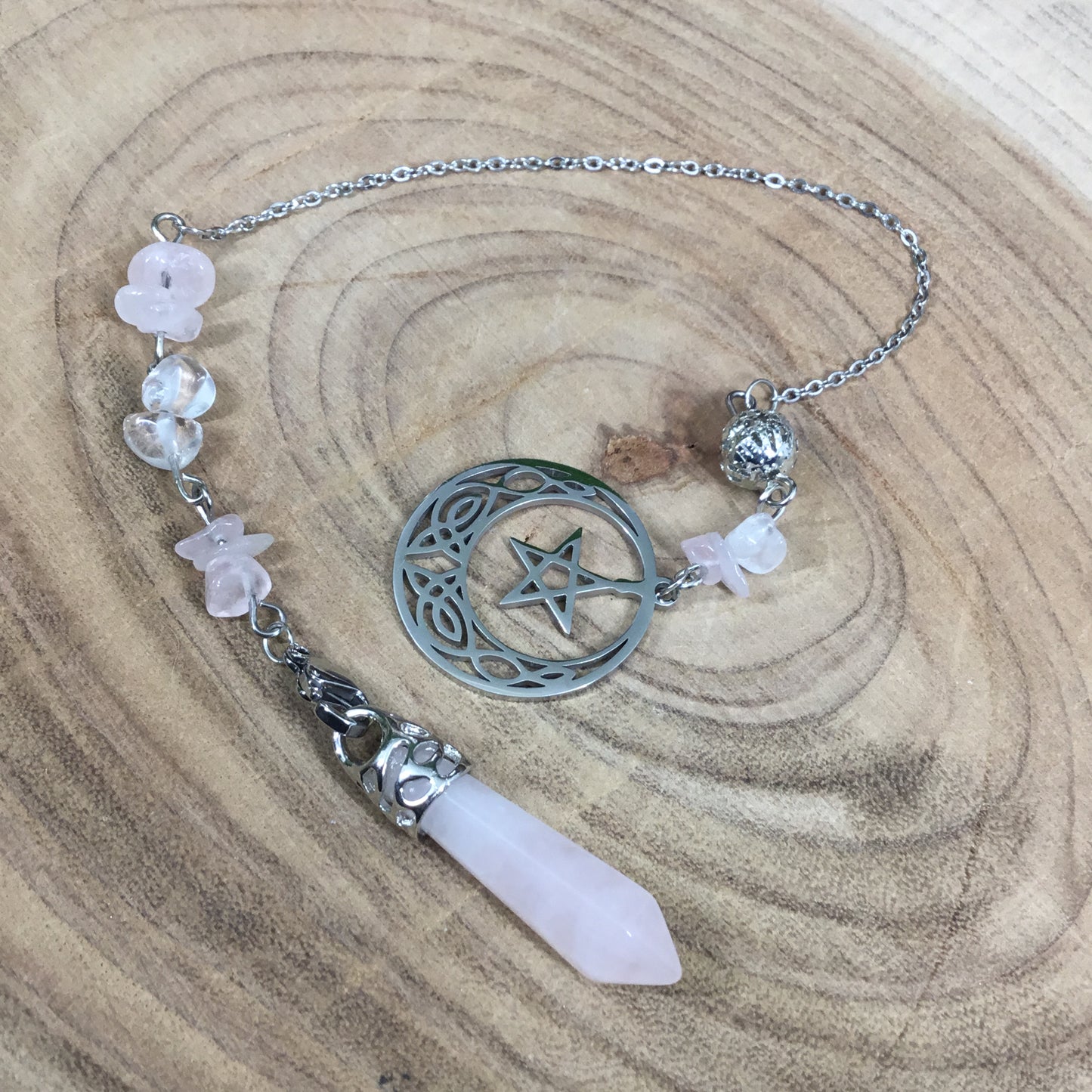 Rose Quartz - heart chakra healing  pendulum