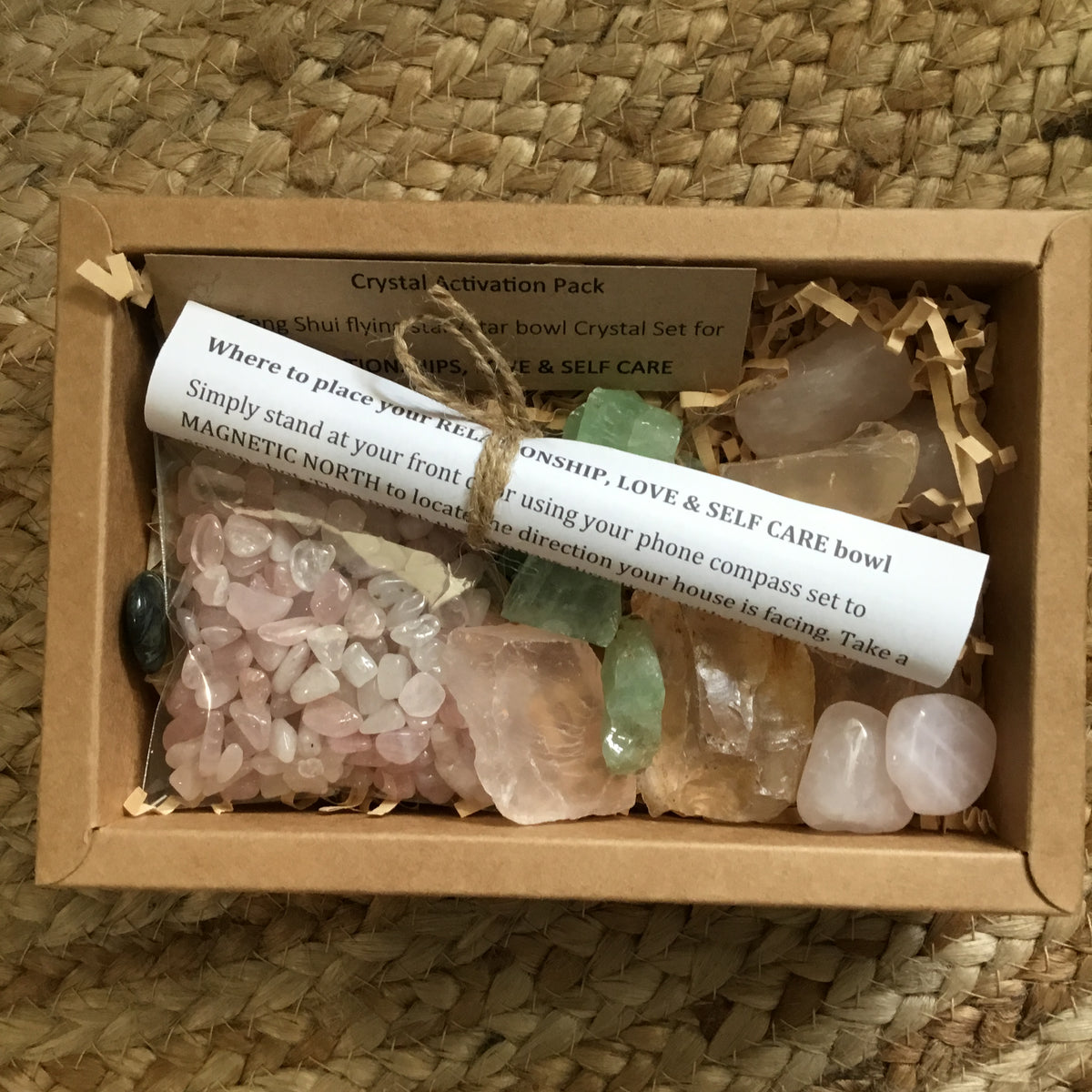 SELF CARE, LOVE & RELATIONSHIP Feng Shui Crystal activation kit