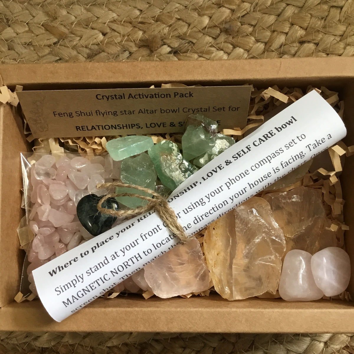 SELF CARE, LOVE & RELATIONSHIP Feng Shui Crystal activation kit