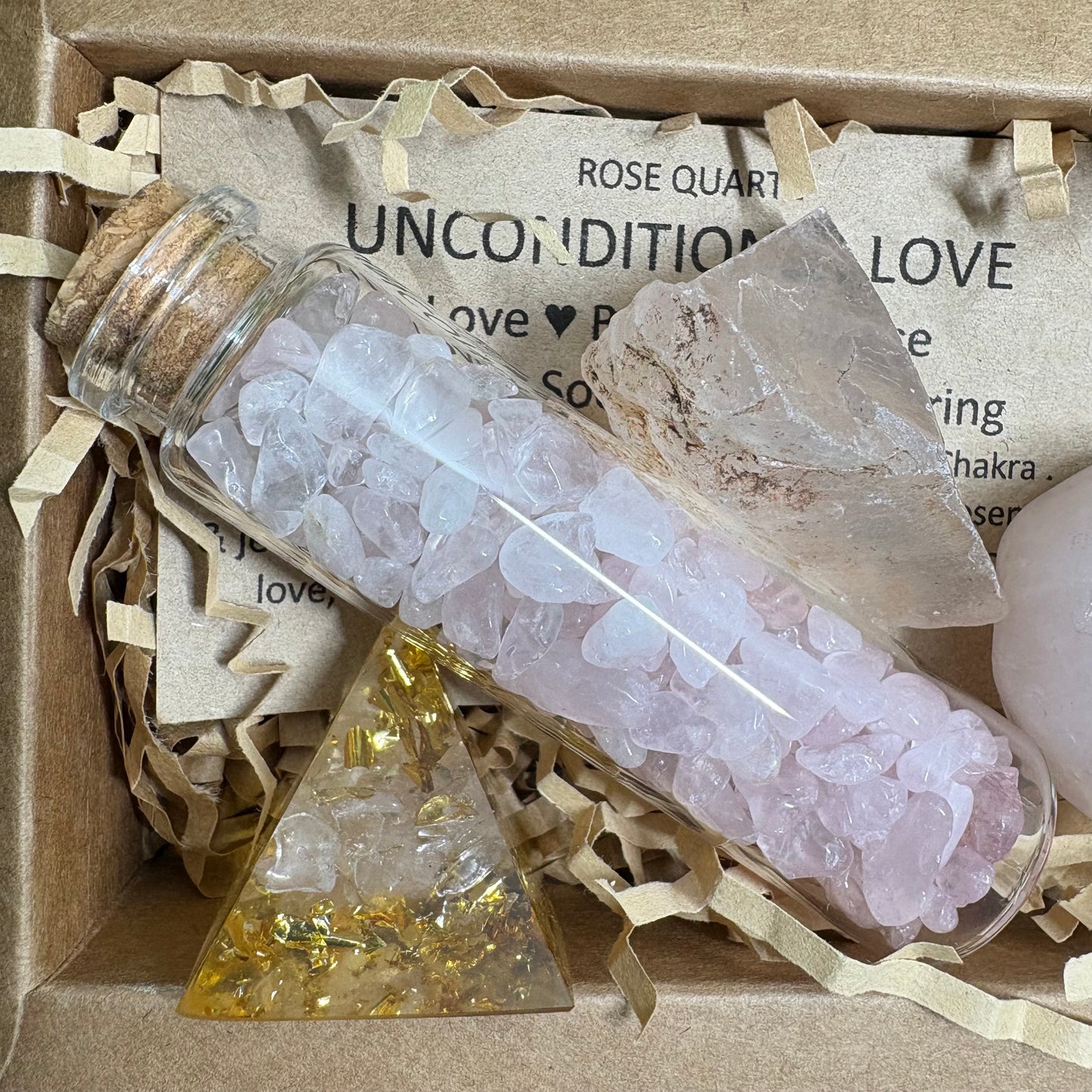 Heart Sanctuary Crystal Set – Rose Quartz & Lithium Healing Collection