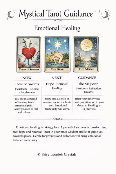 A simple three-card tarot reading offering insight, reflection and gentle guidance.