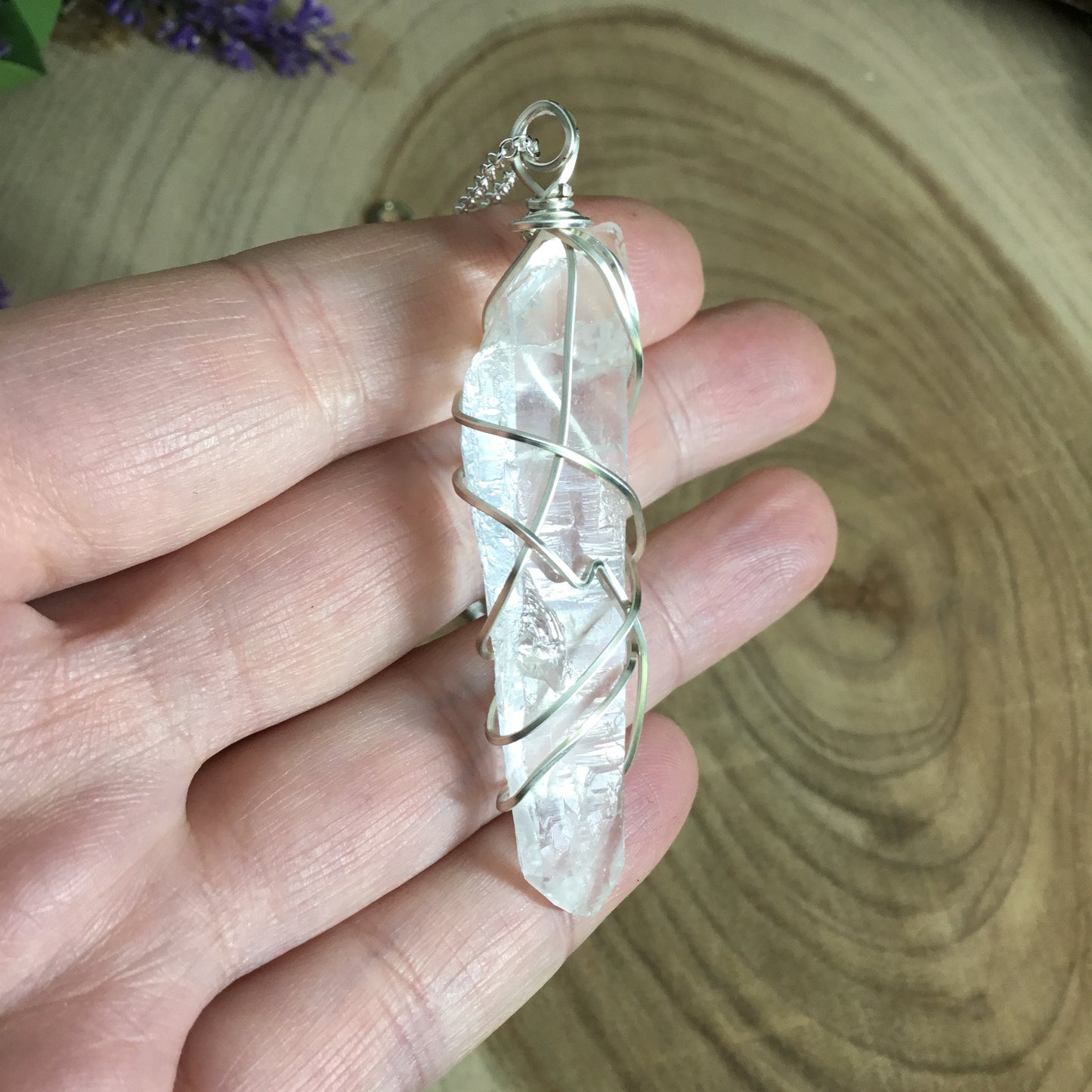 Lazer Quartz pendulum- pendant “tabbie”. Divination. Energy Work Tool
