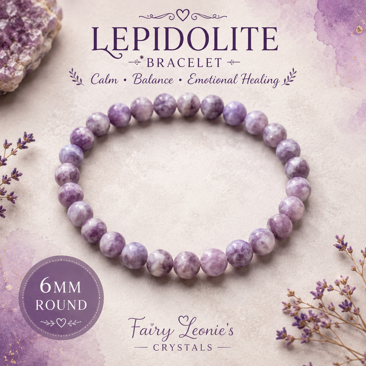 Lepidolite Bracelet – Calm • Transition • Emotional Balance
