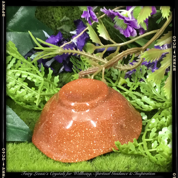 Crystals for Joy & Happiness GOLDSTONE Crystals Offering Bowl