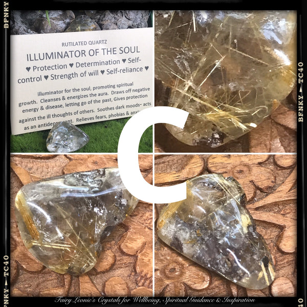 Manifestation- Tumbled RUTILATED QUARTZ Crystals