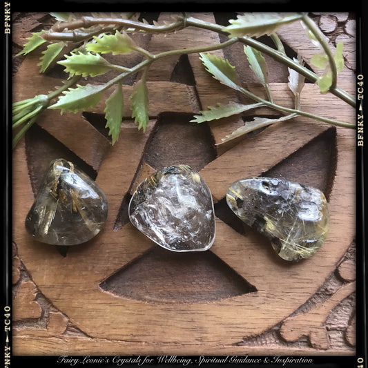 Manifestation- Tumbled RUTILATED QUARTZ Crystals