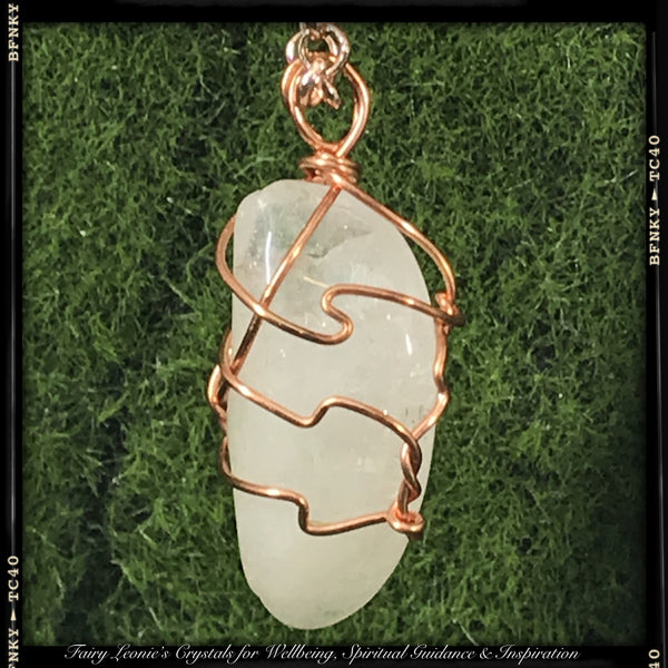 DANBURITE Wearable Energy Pendant Wire Wrapped Necklace