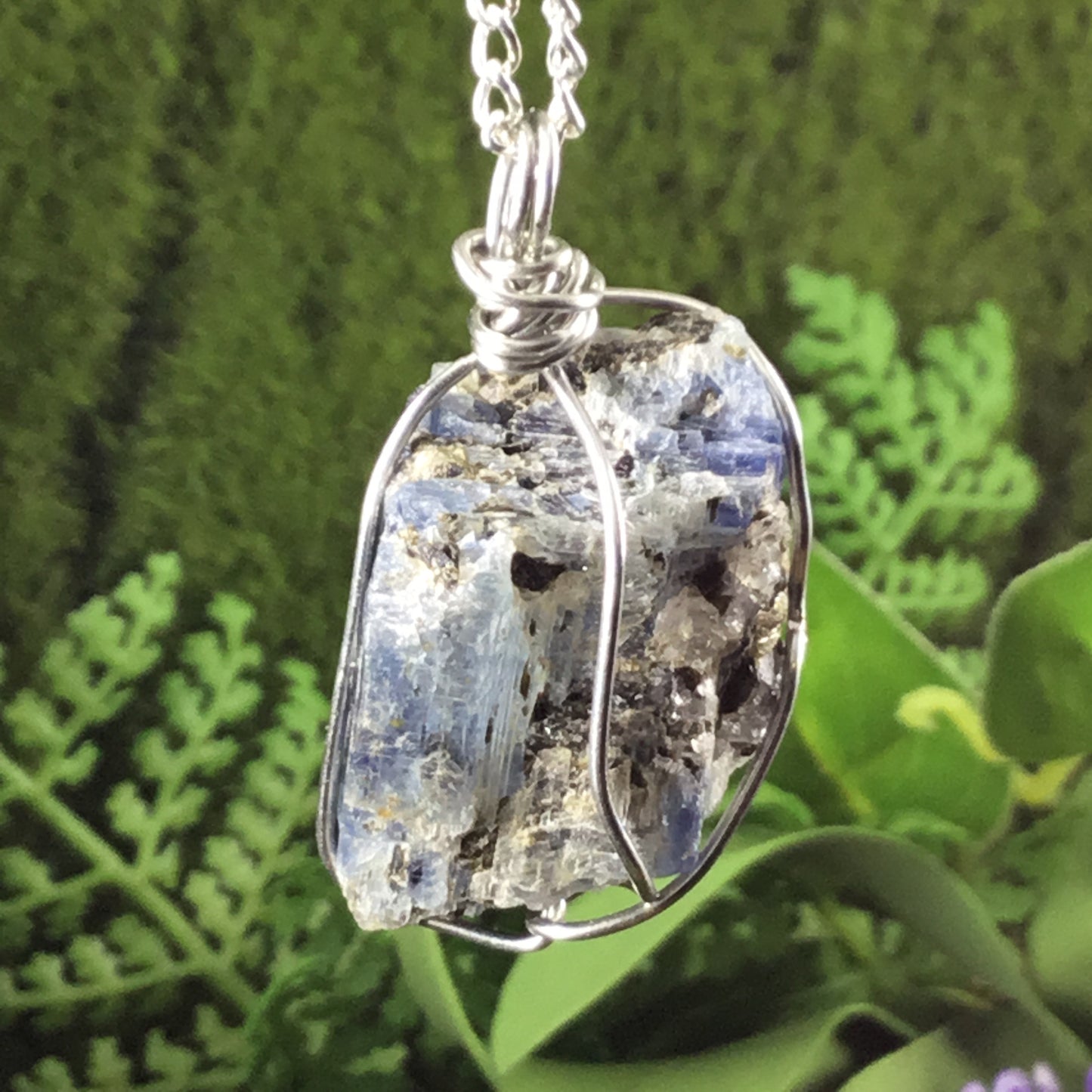 WEARABLE ENERGY- Natural Kyanite ‘alignment’ necklace pendant. Cleanse & Purify