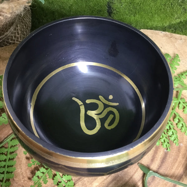 CLEANSE AND PURIFY- Black and Gold Small Singing Bowl