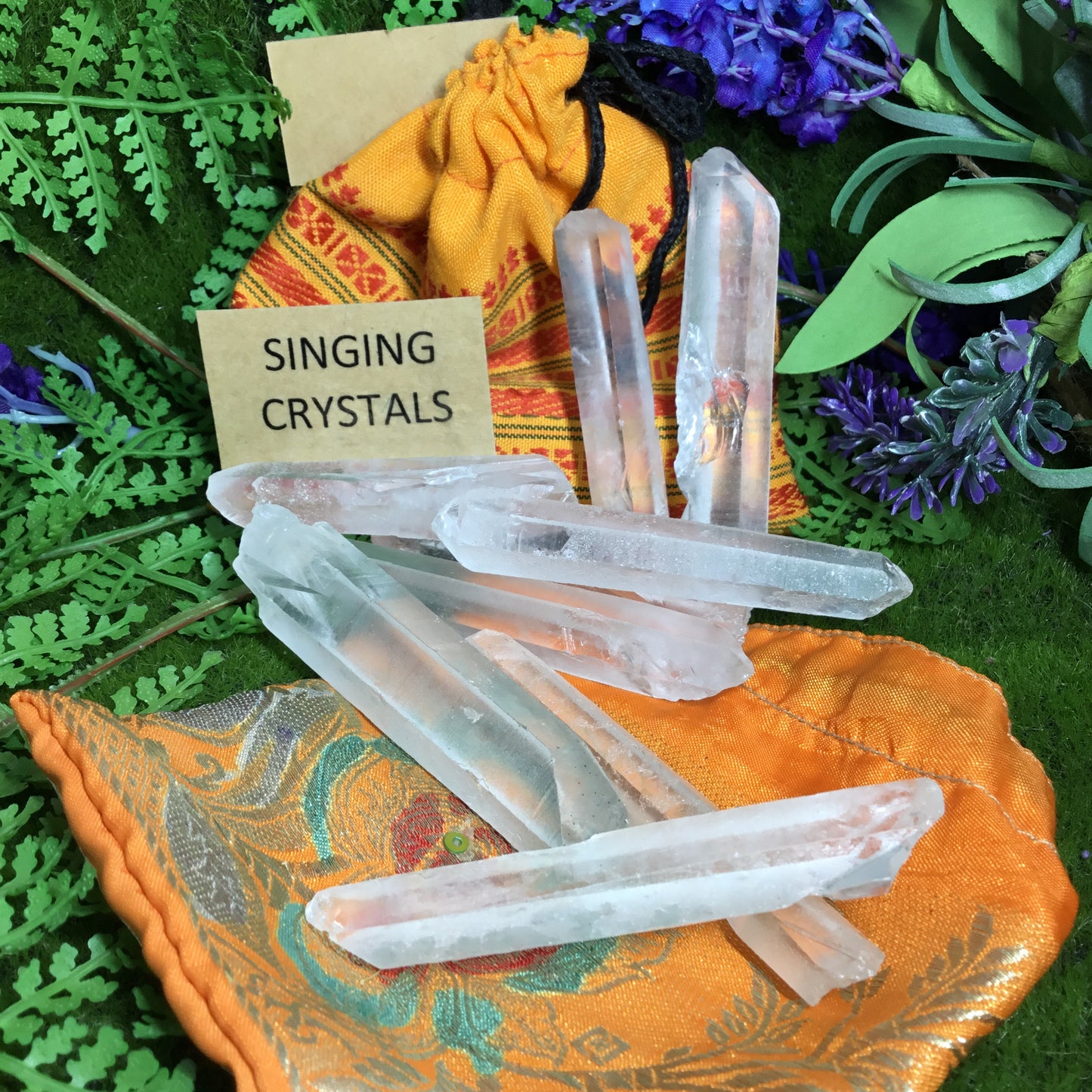 Crystals for Healing.  RAISE THE VIBRATION. Lemurian Singing Crystal Kit. Cleanse & Purify