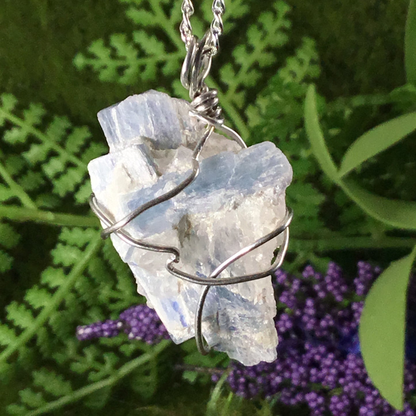 WEARABLE ENERGY- Natural Kyanite ‘alignment’ necklace pendant #2 Cleanse & Purify