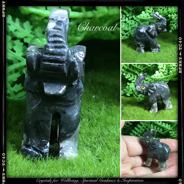 CRYSTALS FOR ABUNDANCE AND PROSPERITY. Hand carved  Elephant