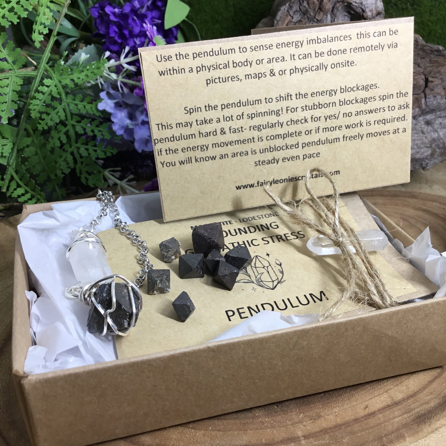 Octahedron Magnetite Pendulum - Aura cleaning & Geopathic Stress. Divination - Energy Work Tool