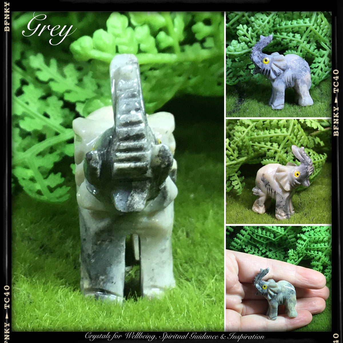 CRYSTALS FOR ABUNDANCE AND PROSPERITY. Hand carved  Elephant