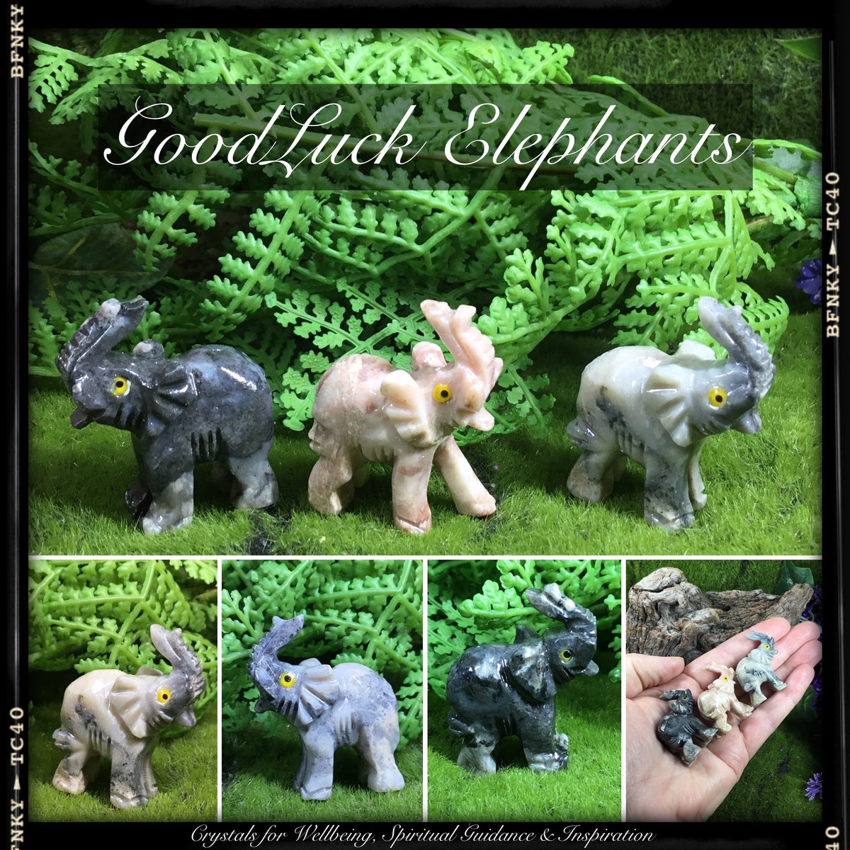 CRYSTALS FOR ABUNDANCE AND PROSPERITY. Hand carved  Elephant