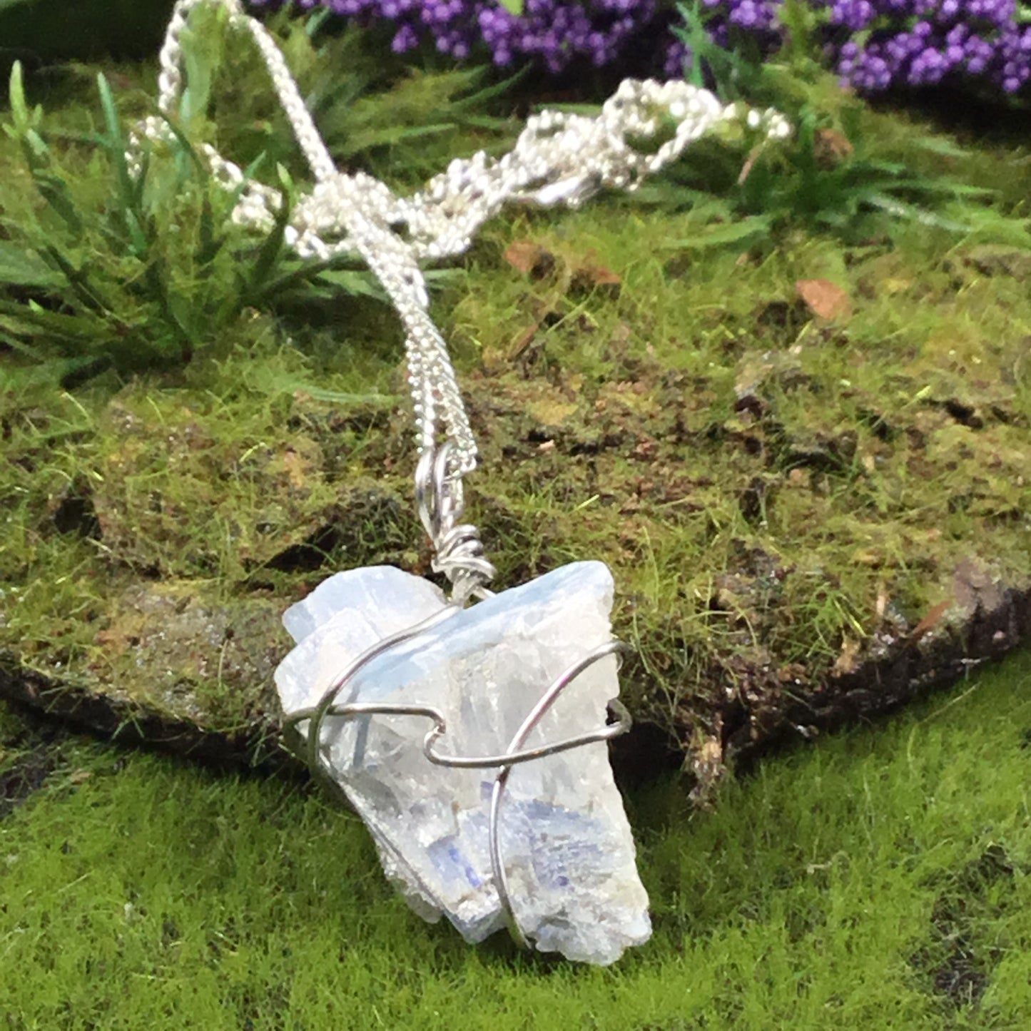 WEARABLE ENERGY- Natural Kyanite ‘alignment’ necklace pendant #2 Cleanse & Purify