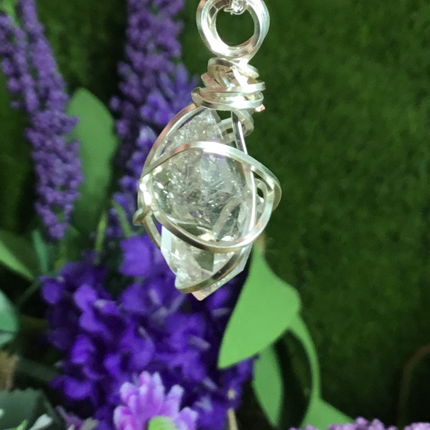 Wearable Energy PETROLEUM QUARTZ Wire Wrapped Pendant #1