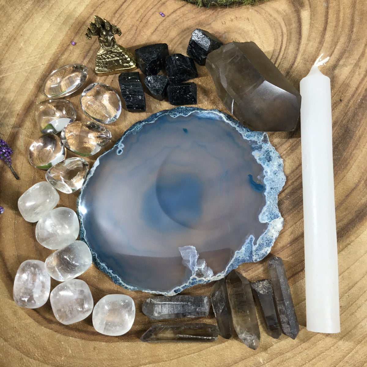 MINI CRYSTAL GRID/ALTAR KIT- protection and grounding