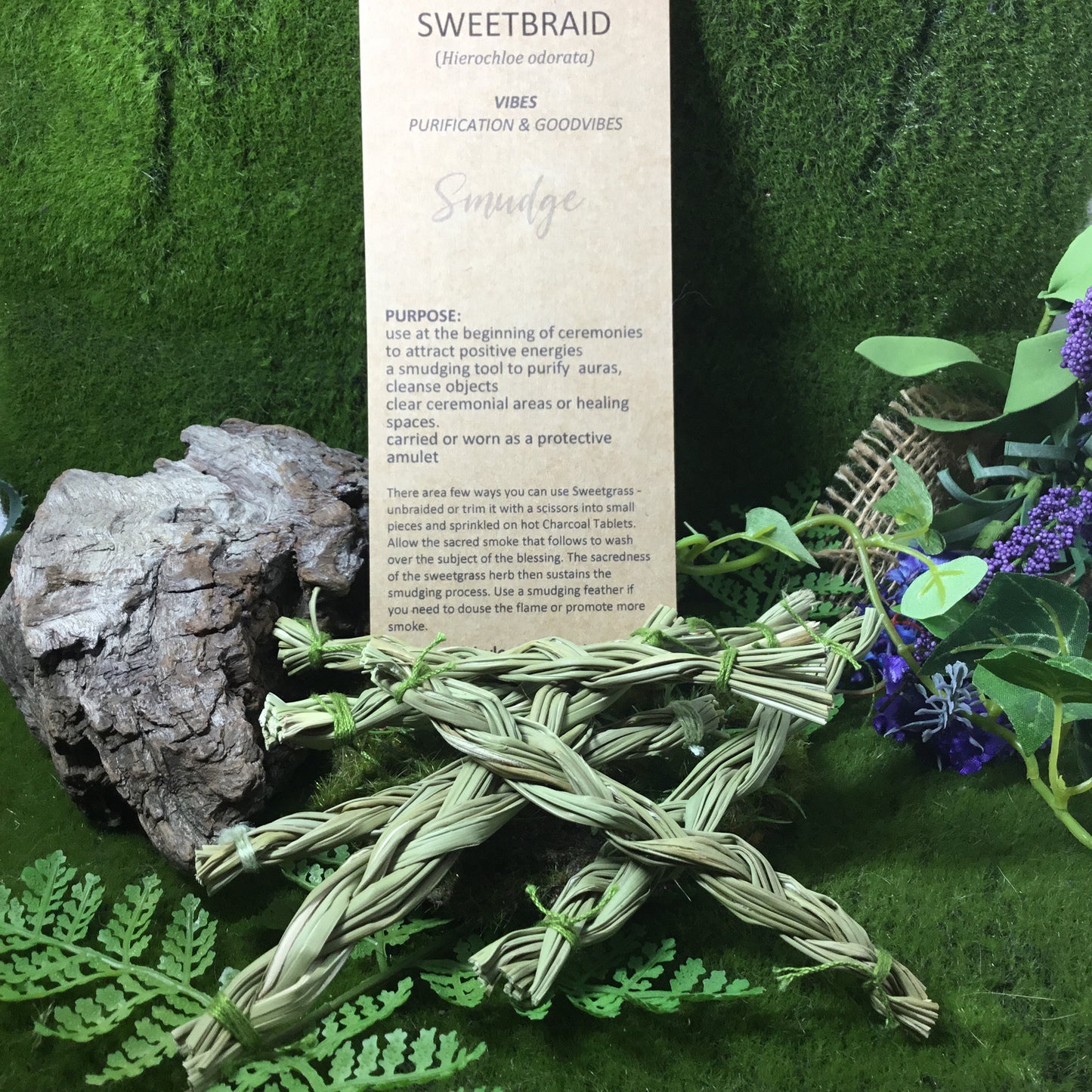 CLEANSE & PURIFY- sweetgrass braid smudge grass