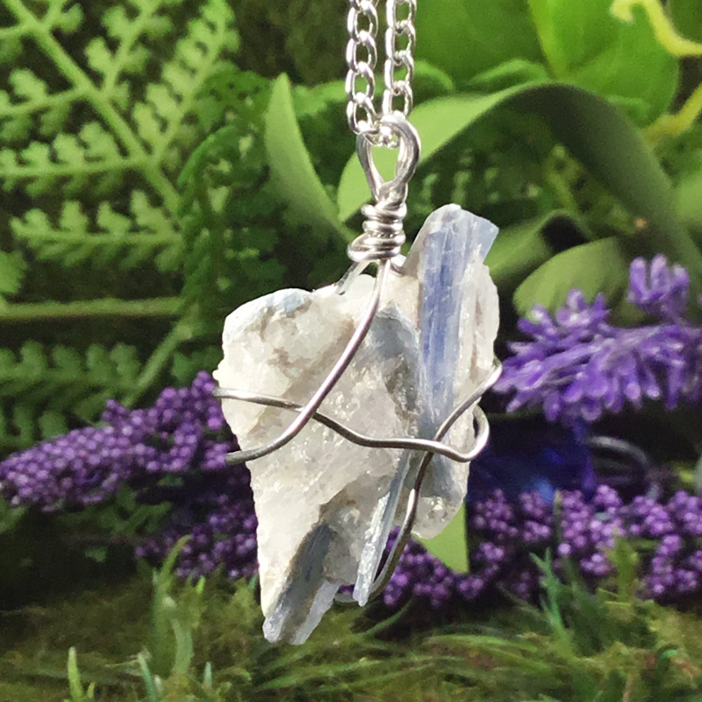 WEARABLE ENERGY- Natural Kyanite ‘alignment’ necklace pendant #2 Cleanse & Purify