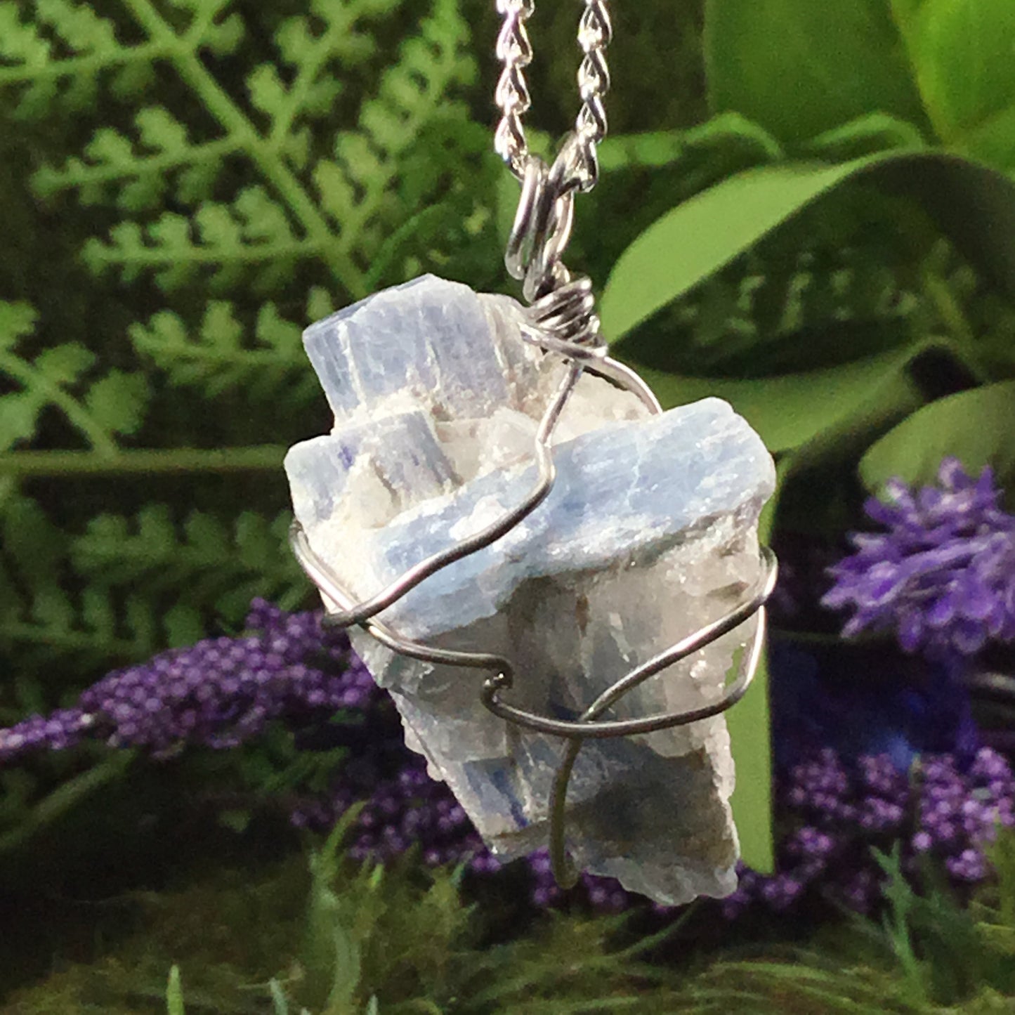 WEARABLE ENERGY- Natural Kyanite ‘alignment’ necklace pendant #2 Cleanse & Purify
