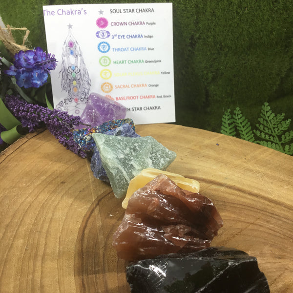 Crystals of Healing  Healers Complete LARGE RAW NATURAL Chakra Balance Crystal Set