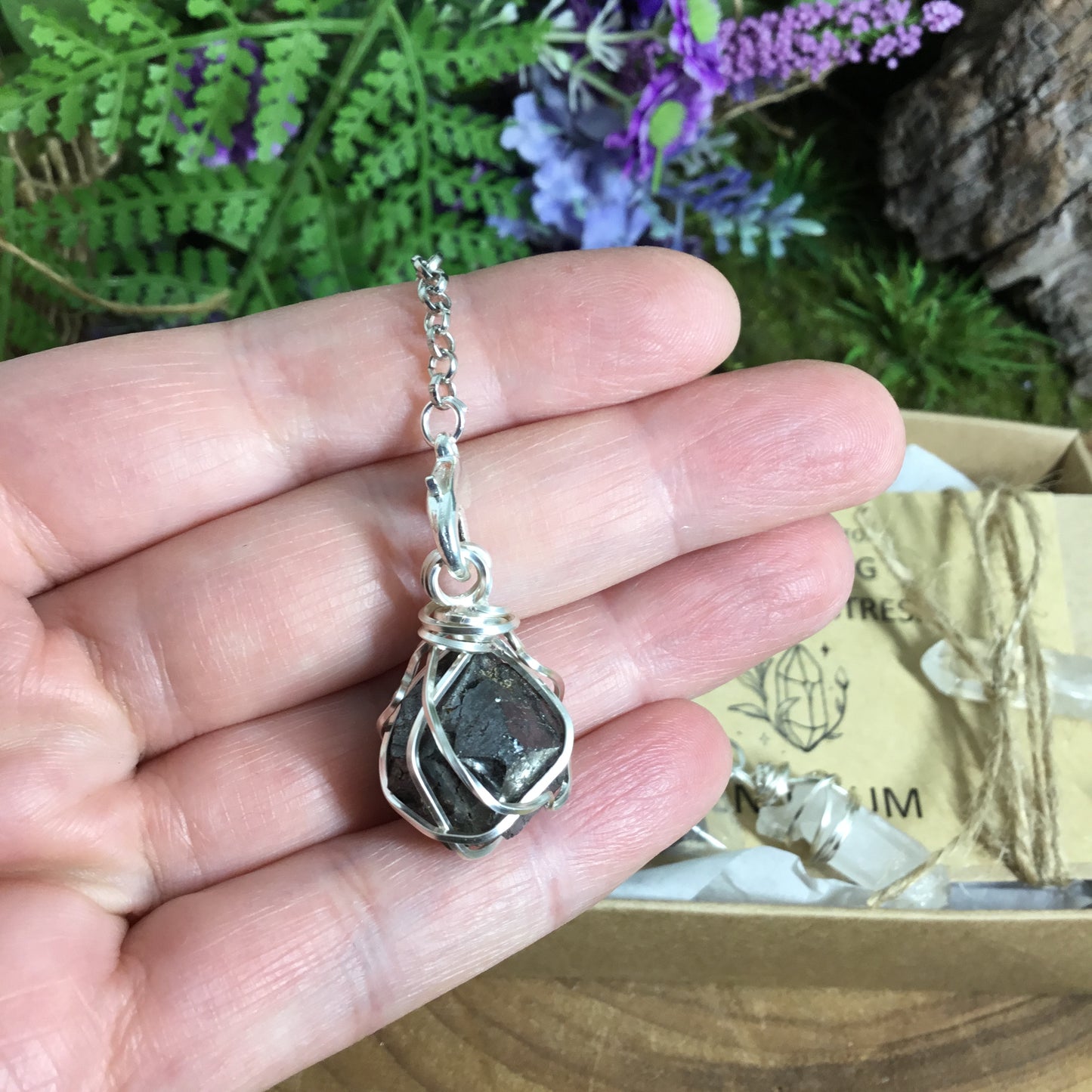 Octahedron Magnetite Pendulum - Aura cleaning & Geopathic Stress. Divination - Energy Work Tool