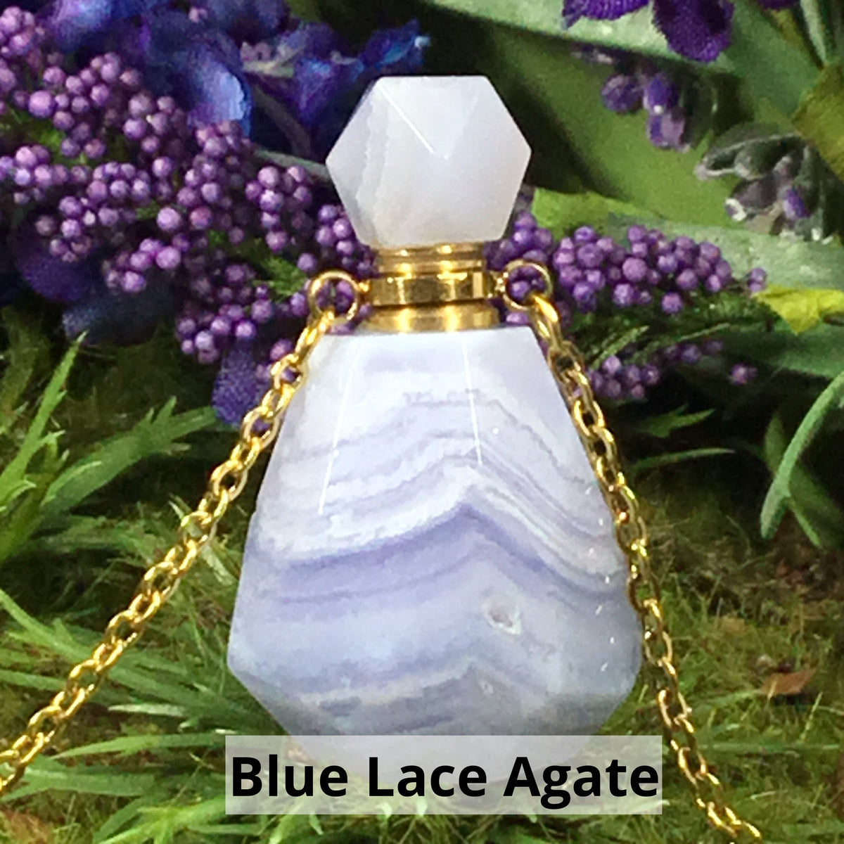 SCENTUAL DELIGHT- Gemstone Perfume Bottle Necklace