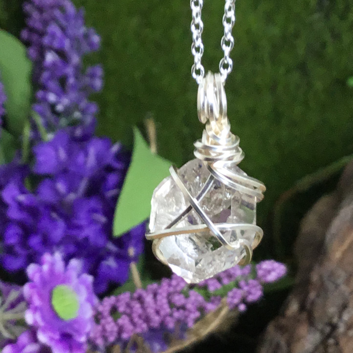 Wearable Energy PETROLEUM QUARTZ Wire Wrapped Pendant #1