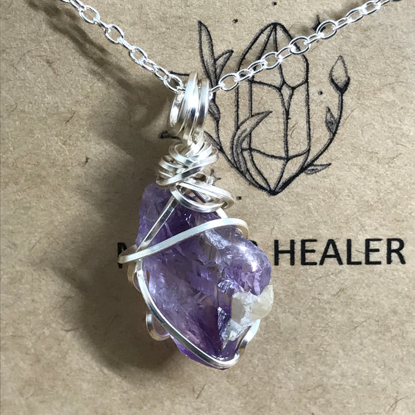 Wearable Energy AMETHYST Wire Wrapped Pendant