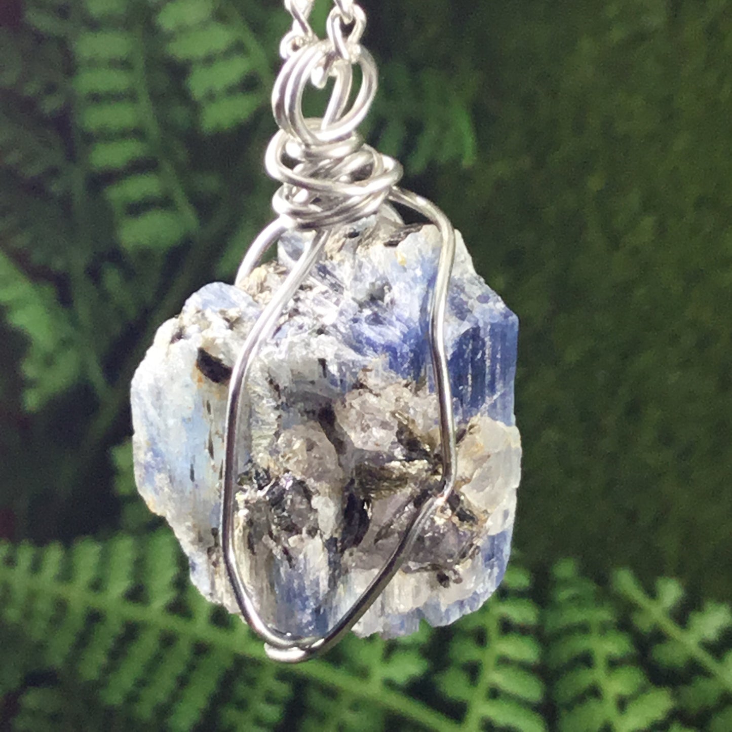 WEARABLE ENERGY- Natural Kyanite ‘alignment’ necklace pendant. Cleanse & Purify