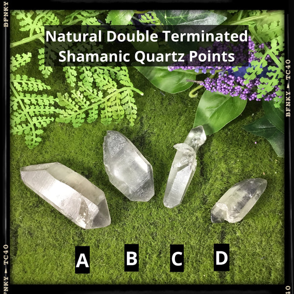 natural double terminated healimg shamanic point quartz wands choice of 4 types shown 