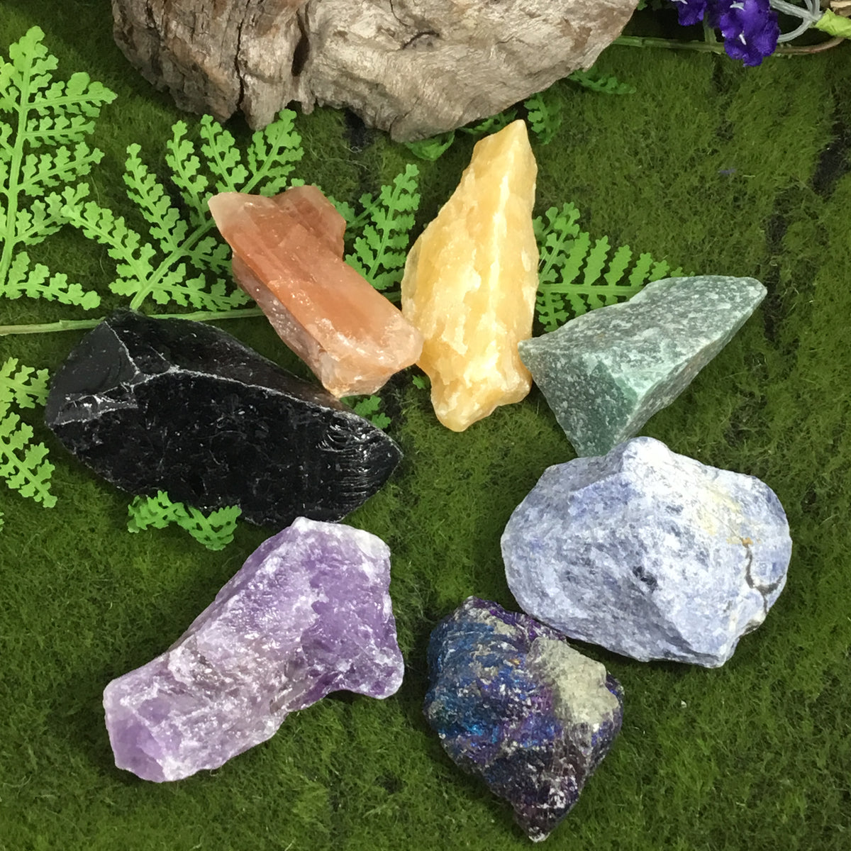 Crystals of Healing  Healers Complete LARGE RAW NATURAL Chakra Balance Crystal Set