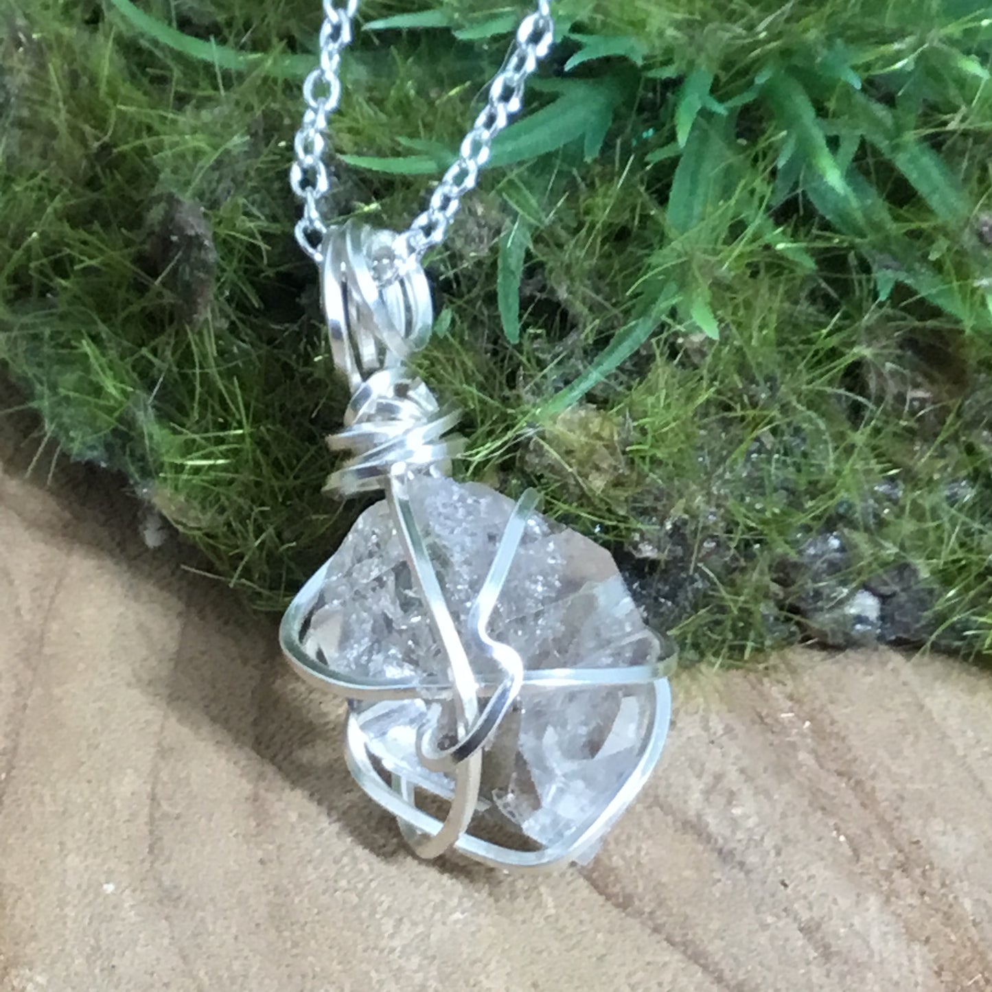 Wearable Energy PETROLEUM QUARTZ Wire Wrapped Pendant #1