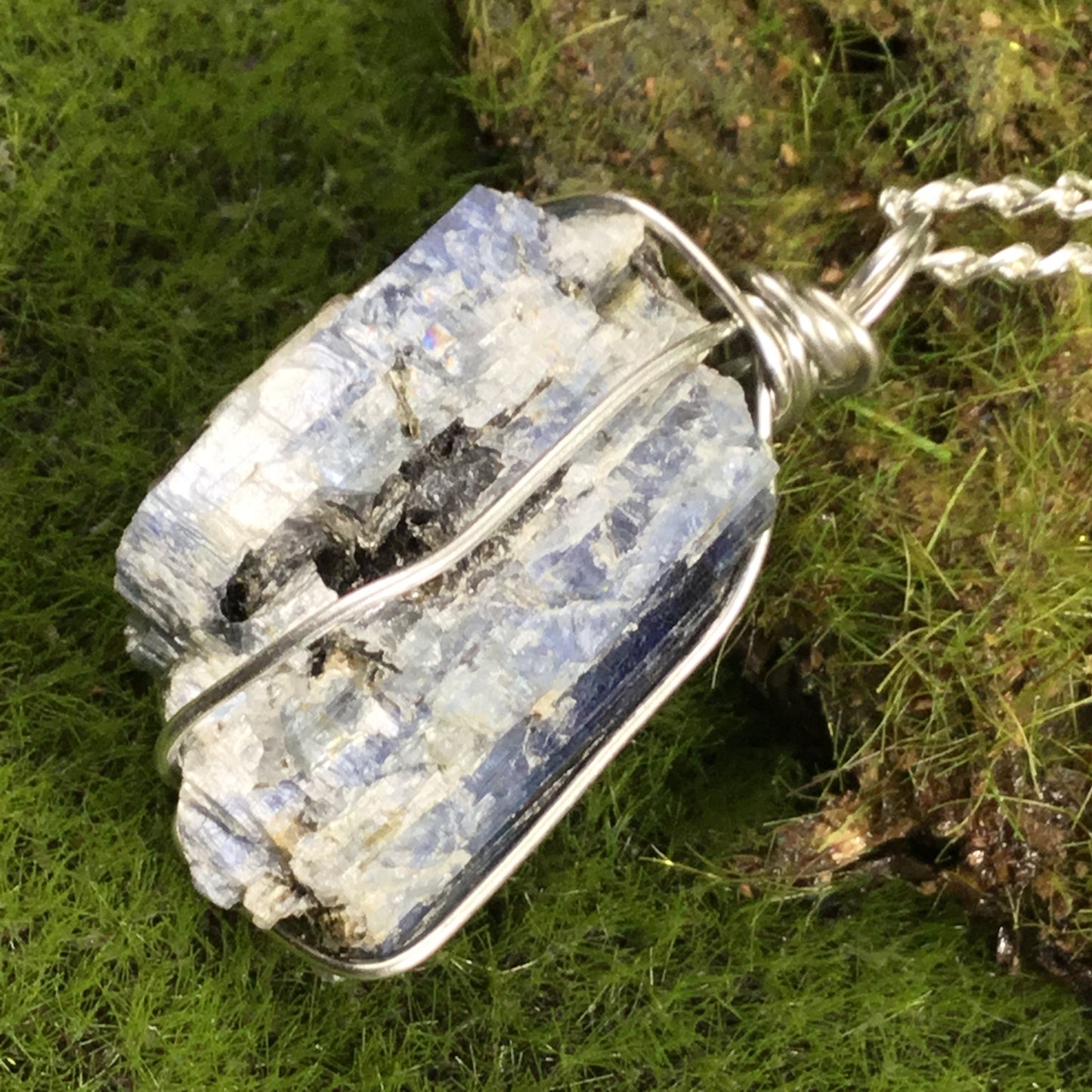 WEARABLE ENERGY- Natural Kyanite ‘alignment’ necklace pendant. Cleanse & Purify
