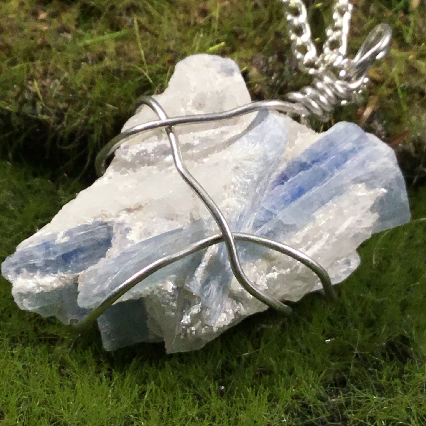 WEARABLE ENERGY- Natural Kyanite ‘alignment’ necklace pendant #2 Cleanse & Purify