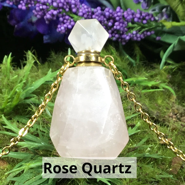 SCENTUAL DELIGHT- Gemstone Perfume Bottle Necklace